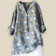 Elegant Floral Linen Blouse for Women