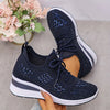 Sarah | Comfortable Knit Rhinestone Sneakers