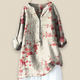 Elegant Floral Linen Blouse for Women