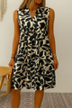 Feminine Leaf Tiered Mini Dress for Women