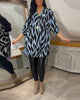 Casual Abstract Oversized Blouse for Women