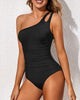 Flattering Ruched One-Shoulder Swimsuit for Women