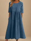 Rachel | Effortless Solid A-Line Dress
