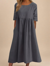 Rachel | Effortless Solid A-Line Dress