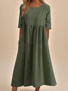 Rachel | Effortless Solid A-Line Dress