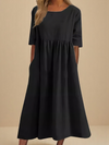 Rachel | Effortless Solid A-Line Dress