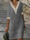 Rachel | Elegant Crochet Linen Dress