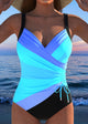 Elegant Ruched Surplice One-Piece for Women