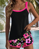 Elegant Floral Two-Piece Tankini for Women