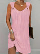 Elegant Ribbed Sleeveless Mini Dress for Women