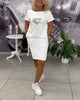 Casual Diamond Graphic Mini Dress for Women