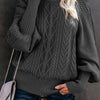 Danielle | Elegant Cable-Knit Mock Sweater