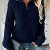 Amanda | Elegant Cable-Knit Half-Zip Sweater