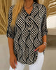 Casual Wavy-Striped Blouse for Women