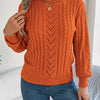 Heather | Elegant Cable-Knit Lantern-Sleeve Sweater