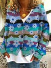 Angela | Vintage Floral Striped Cardigan
