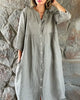 Flowy Linen Maxi Dress for Women