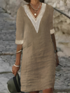 Rachel | Elegant Crochet Linen Dress