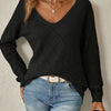 Megan | Elegant Openwork V-Neck Sweater