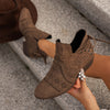 Nicole | Elegant Perforated Western Booties