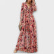 Feminine Floral Chiffon Maxi Dress for Women