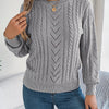Heather | Elegant Cable-Knit Lantern-Sleeve Sweater