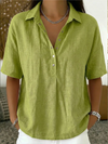 Amber | Effortless Linen Button-Down Blouse