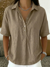 Amber | Effortless Linen Button-Down Blouse