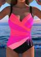Elegant Ruched Surplice One-Piece for Women