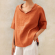 Relaxed Linen V-Neck Blouse for Women
