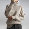 Kelly | Elegant Turtleneck Argyle Sweater