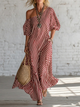 Flowy Striped Off-Shoulder Maxi Dress for Women