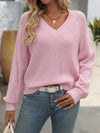 Michelle | Elegant Crochet V-Neck Sweater