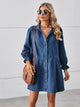 Classic Button-Front Denim Mini Dress for Women