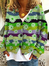 Angela | Vintage Floral Striped Cardigan