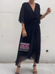 Elegant Flowy Wrap Midi Dress for Women