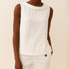 Emily | Elegant Linen Sleeveless Blouse