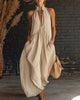 Flowy Cotton Halter Maxi Dress for Women