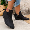 Nicole | Elegant Perforated Western Booties