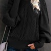 Danielle | Elegant Cable-Knit Mock Sweater