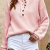 Cecilia | Elegant Button Ribbed Sweater