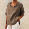 Laura | Elegant Linen V-Neck Blouse