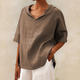 Relaxed Linen V-Neck Blouse for Women