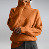 Kelly | Elegant Turtleneck Argyle Sweater