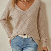 Megan | Elegant Openwork V-Neck Sweater