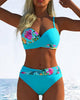 Feminine Floral Contrast Bikini for Women