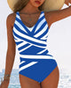 Flattering Striped V-Neck Swimsuit for Women