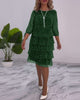 Elegant Polka Dot Tiered Midi Dress for Women