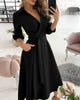 Elegant Wrap Midi Shirt Dress for Women