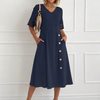 Jessica | Elegant Solid Midi Dress